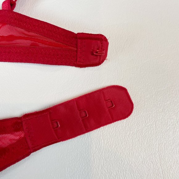 NWOT Victoria's Secret Bra 34C Unlined Demi Red Gold Metallic - Picture 5 of 7